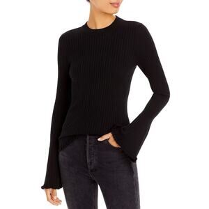 Paige 'Iona Bell' Black Cotton Sleeve Sweater Size M
